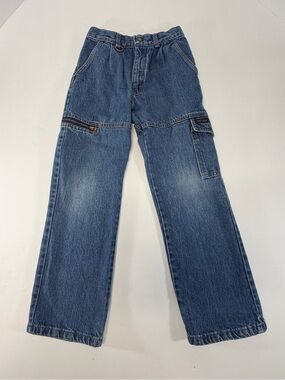 Vintage Britania Baggy Cargo Jeans Y2K Skater Cropped Utility Denim Pants 20